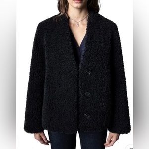 Zadig & Voltaire Mila Soft Curly Coat S Black